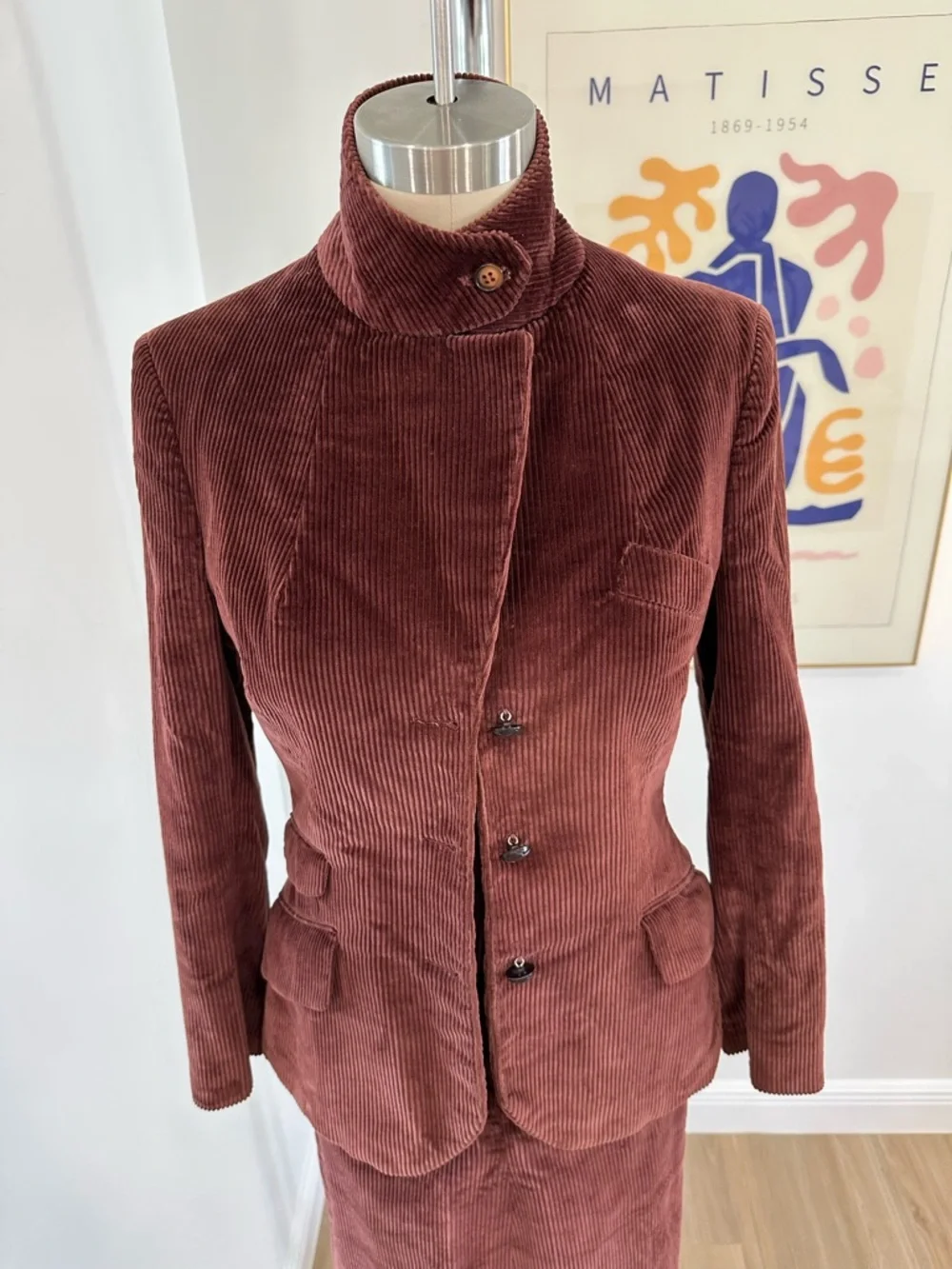 Vintage 60βs/70βs Brown Three-Piece Corduroy Skirt Suit - Picture 9 of 16